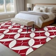 thumbnail image 4 of Large Area Rugs for Living Room Bedroom, Red Geometric 8'x10' Rug Washable Carpet Runner Indoor Outdoor, Vintage Rhombus Circle Texture Non Slip Floor Mats Rug for Kitchen, Patio, 4 of 8