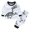 thumbnail image 2 of Toddler Kids Boys Fall/Winter Round Neckline Long Sleeve Stretch 12 18 24 Months 2T 3T 4T Sweatshirt Tops and Pants Set Pajamas 2 PC, 2 of 3