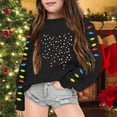 thumbnail image 2 of Oiyii Toddler Girl's Christmas Bow Graphic Sweatshirt Long Sleeve Crew Neck Sweatshirts Holiday Pullover Top,Black, 2 of 6