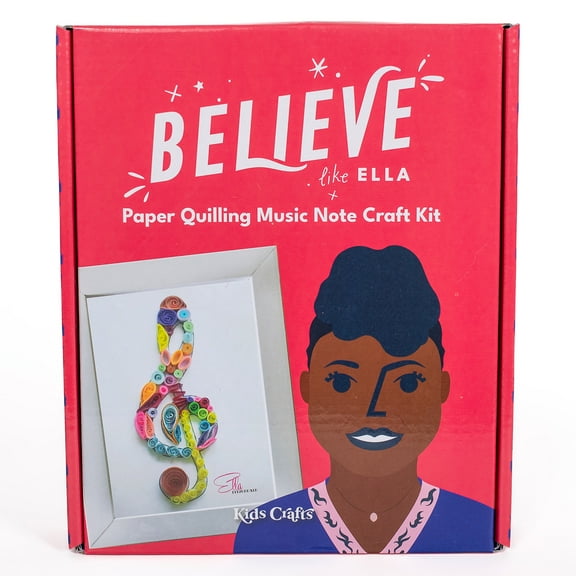 Believe Like Ella Paper Quilling Music Note DIY Craft Kit w/ 6x8" Frame, Ages 7 