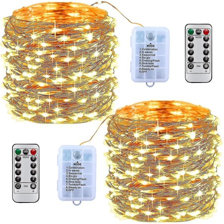 [set Of 2]10m100led Battery Operated String Lights (warm White ...