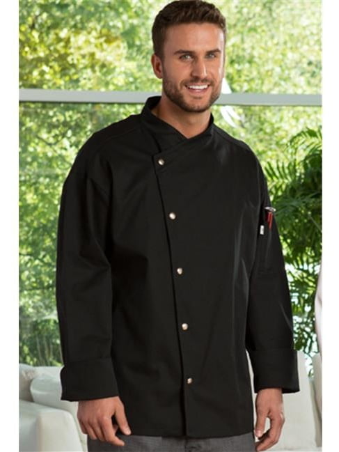 Uncommon Threads Unisex Chef Coat Jacket CALIENTE color Black 0492 size Large 
