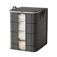 thumbnail image 2 of Hauiodp Large Clothes Storage Bags, Folding Moving Comforter Blanket Storage Bags, Collapsible Storage Bins with Reinforced Handles, Sturdy Zippers, for Clothing, Blanket, Comforters, 2 of 5