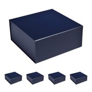 CECOBOX Gift Box 8"x8"x3.1" YPF55PC Navy Matte Collapsible Magnetic Box with Lid for Gift, Packaging, Bridesmaid, Birthday, Christmas, Easy Assembly, Gift Boxes (8"x8"x3.1" (Pack of 5), Navy)
