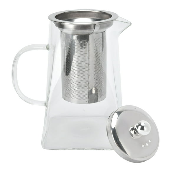 Tetera de Vidrio Transparente Jadeshay con infusor de acero inoxidable 304 color Transparente