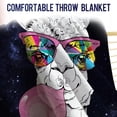 thumbnail image 4 of Llama Blanket Gifts for Women Girls Boys, Funny Cartoon Alpaca Decoration for Home Bedroom Living Room Couch Lounge, Soft Fluffy Lightweight Throw Blankets Black 60"x80", 4 of 5