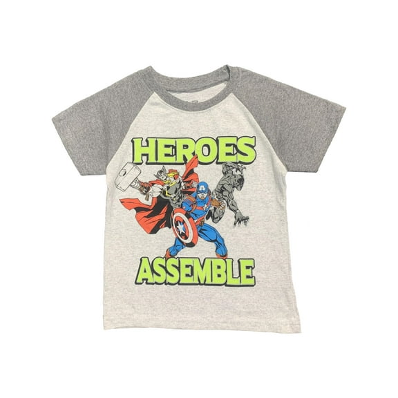 Marvel Little Boys' Avengers Heroes Assemble T-Shirt, Sizes 4-7