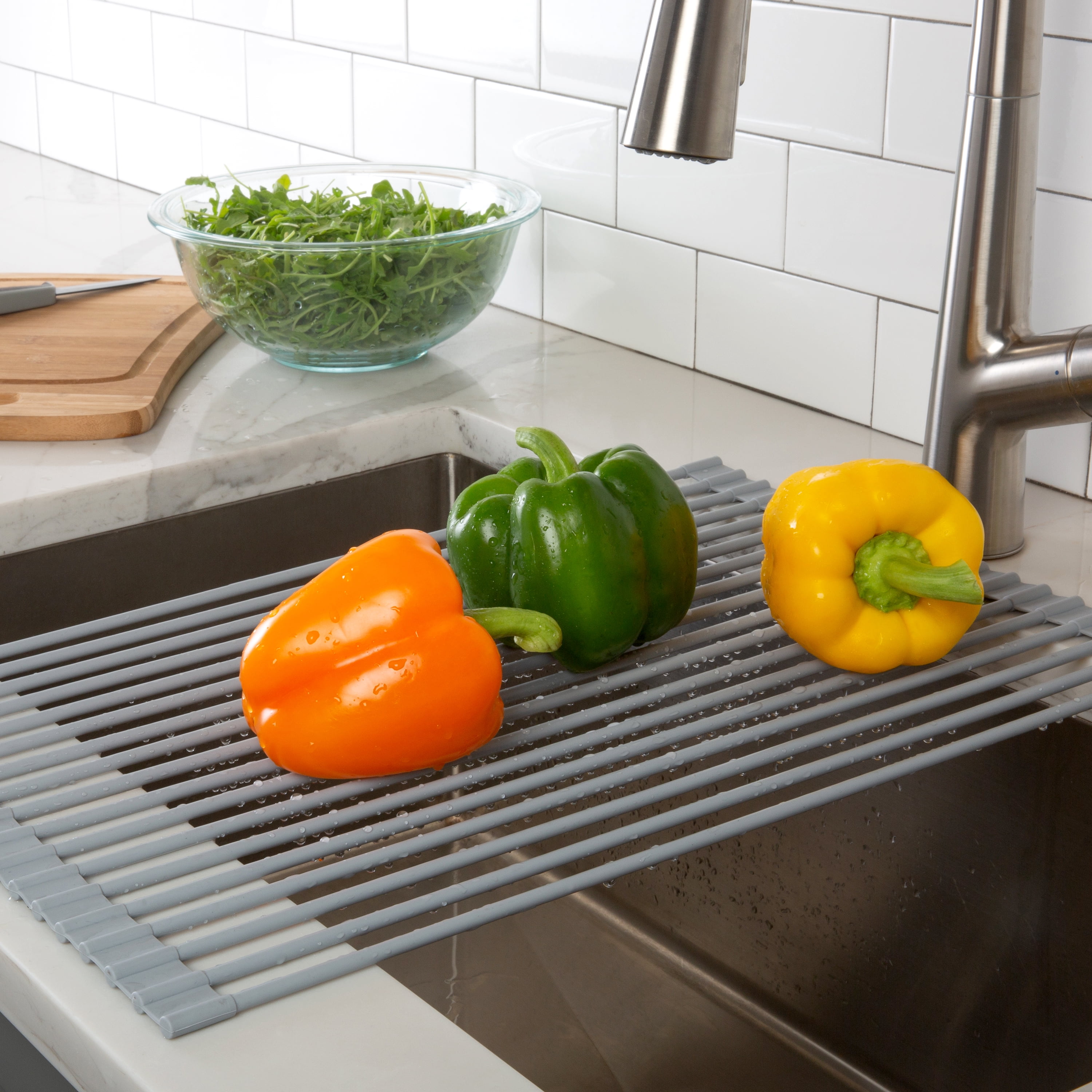 Silicone Rack Food Grade Silicone Dish Dryer JETASU Roll-Up Dish Drying Rack - Over ...