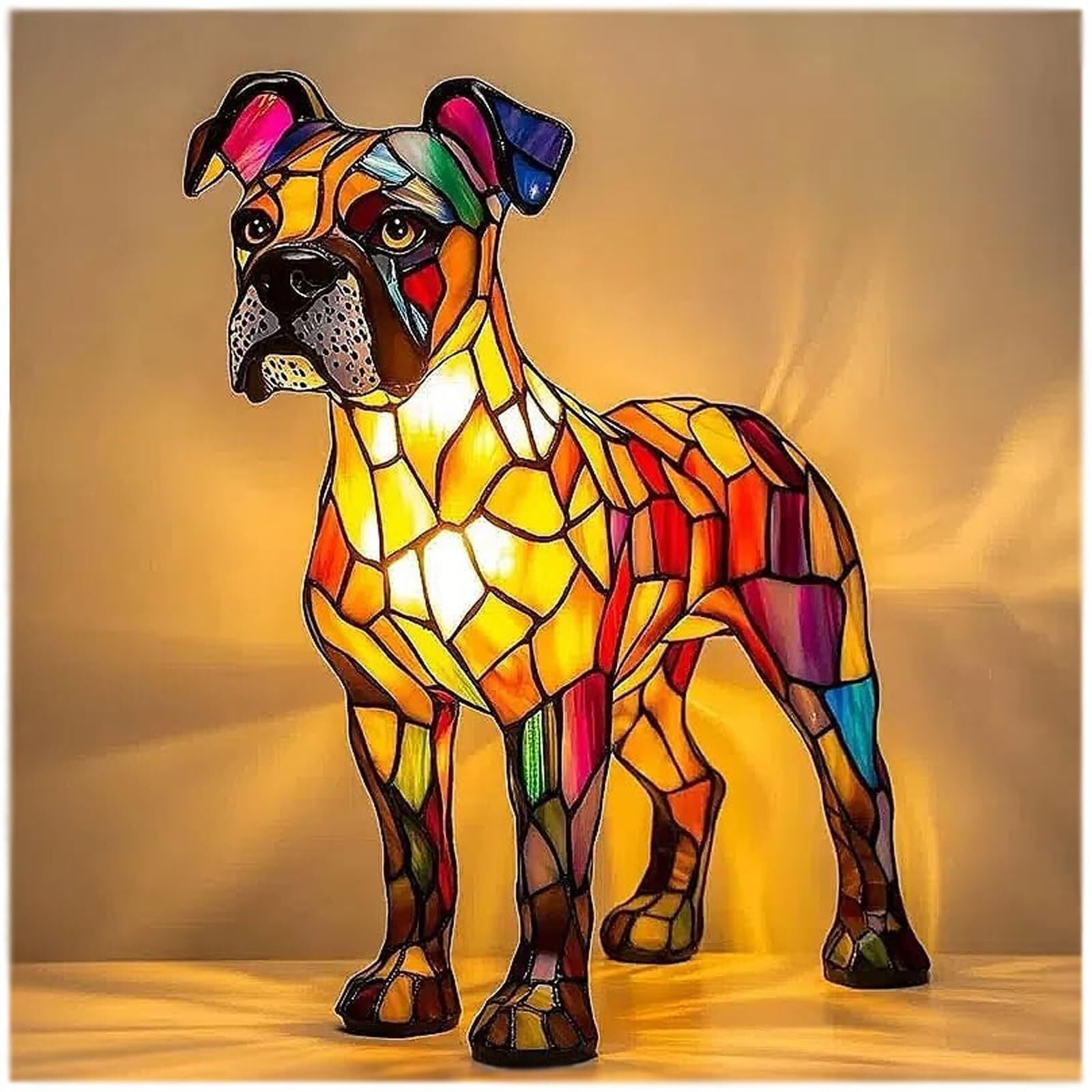 Dog Breed Night Lamp  English Bulldog, French Bulldog, Pug, Corgi, Dachshund, Boxer, Yorkshire Resin Tabletop Art Night Light, Fun Christmas Gift for Dog Lovers