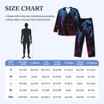 thumbnail image 4 of Balery Futuristic Purple Panther Pijama para Hombre de Dos Piezas con Manga Larga, Conjunto de Dormir y Descanso Suave con Bolsillos-Small, 4 of 7
