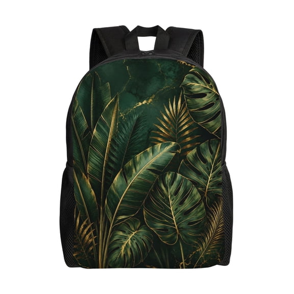 Tropical Palm Leaf Backpack Full Front Print Travel Laptop Bag for Men and Women