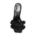 thumbnail image 5 of Sam Edelman Kady Black Silk Ruffle Square Toe Slip On Kitten Heel Dress Mules (BLACK, 11), 5 of 5
