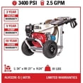 thumbnail image 3 of Simpson Cleaning ALH3228-S 3,400 PSI 2.5 GPM 196cc Gas Honda Engine Power Washer, 3 of 9
