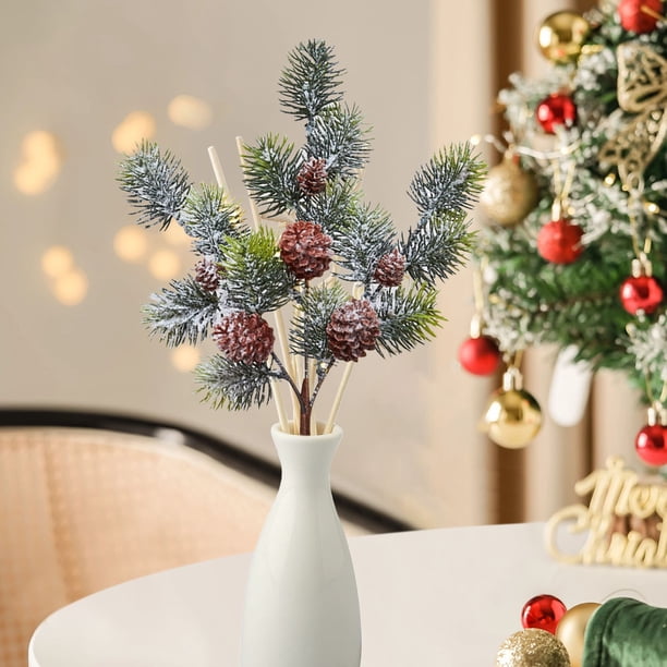 Fiudx Decoración Navideña de Ramas, Ramas de Ratán Verde, Piñas y Ramas Artificiales, Colgante de Pared Festivo, Decoración Versátil para El Hogar o Las Fiestas, Duradera y Resistente, 1 Juego