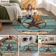 thumbnail image 5 of Texas Star Country Round Area Rug 7 FT, Non Slip Living Room Area Carpet, Western Old Wooden Board Vintage Washable Soft Circular Rug Non-Shedding Floor Carpet for Bedside Office Play Room Classroom, 5 of 9