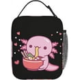 thumbnail image 5 of Insulated Lunch Box for Axolotl Lunch Bag for Work,Picnic,,Travel,Hiking, Beach or Fishing Polyester Axolotl Eat Ramen Theme Lunch Box, 5 of 8