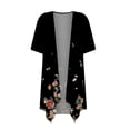 thumbnail image 3 of Summer Cardigan Women Casual Printed Short Sleeve Cardigans Drape Open Front Lightweight Summer High Low Hem Tops Plus Size Cardigan for Women on Clearance, 3 of 4