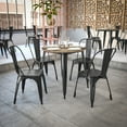 thumbnail image 5 of Flash Furniture Declan Commercial Grade Indoor/Outdoor Dining Table, 30" Round All Weather Brown Poly Resin Top with Black Steel Base, 5 of 11