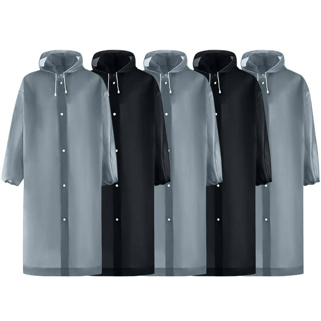 Weiqiqre Imperméables pour Hommes Ponchos de Pluie pour Adultes Imperméable Réutilisable Portable Lot de 5 avec Capuche à Cordon Restez au Sec avec Style