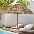 thumbnail image 2 of 8FT Thatch Patio Tiki Umbrella Tropical Palapa Raffia Tiki Hut Hawaiian Hula Beach Umbrella for Outdoor Patio Garden Backyard Beach, 2 of 8