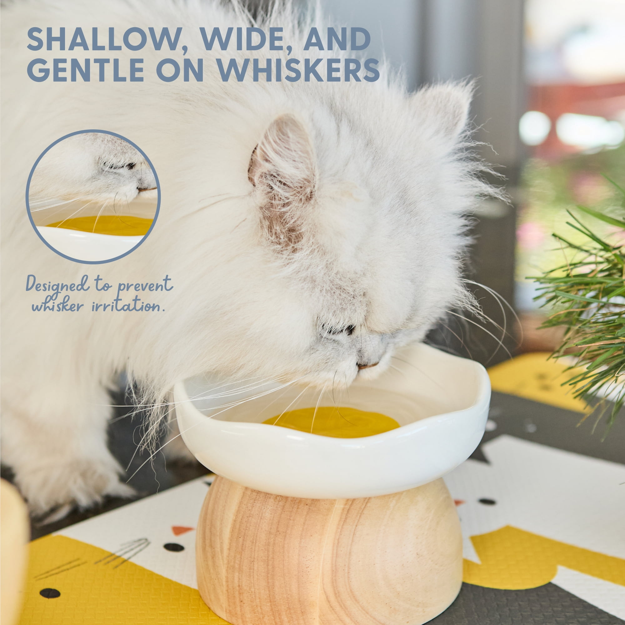 The Cat Ladies Egg Cat Food Bowl - Cute Cats Bowl - Elevated Ceramic Food Bowls - Ceramic Raised Food Bowl