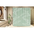 thumbnail image 3 of Sage Green Waterproof Shower Curtains for Bathroom White Leaf Bath Curtains Decor with Hooks Minimalist Botanical Leaves Decorative Plant Fabric Shower Curtains Hotel,72x72 Inches, 3 of 6