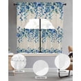 thumbnail image 2 of Spring Blue Floral Swag Curtains for Living Room/Bedroom Windows, Farmhouse Weeping Floral Leaves Burlap Kitchen Curtains and Valances Set 36 Inch Length, Light Filtering Swags Valance Curtain Panels, 2 of 5