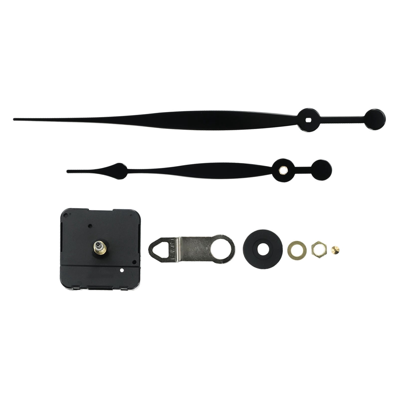 High Torque Long Shaft Clock Movement Mechanism with 8 Inch Long Spade Hands,Quartz Clock Movement Replacement, Long and Short Shaft Wall Clock Mechanism Parts Motor Replacement DIY Repair Parts Black