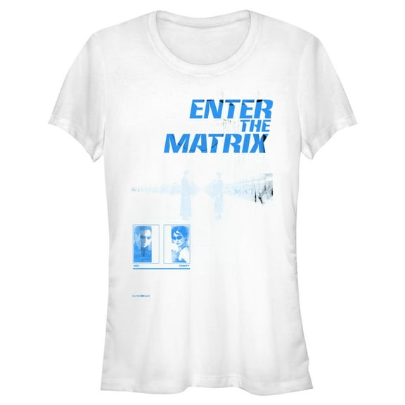 Junior's The Matrix Enter the Matrix  Graphic Tee White 2X Large