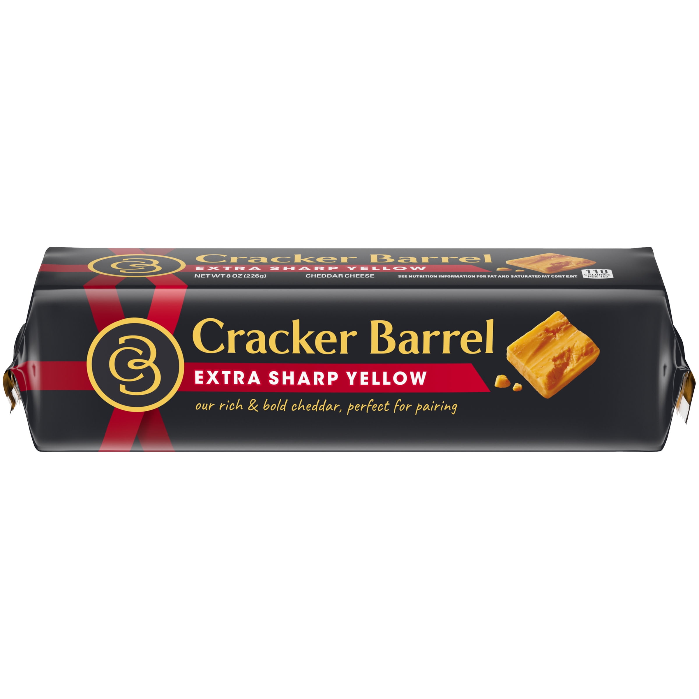 Cracker Barrel Extra Sharp Yellow Cheddar Cheese 8 Oz Block Walmart Com
