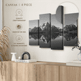 thumbnail image 3 of Elephant Stock - Grand Teton Mountains BW Wall Art - Horizontal Multi Panel - 4 Piece Living Room Wall Decor - Photography Nature Canvas Print - Gray and Black Decor - 24" x 14", 3 of 5