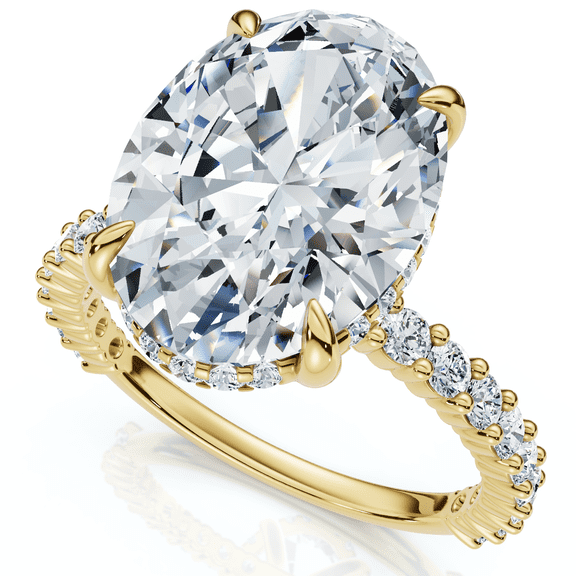 Pompeii Certified 4 1/2Ct Hidden Halo Diamond Engagement Ring 14k Gold Lab Grown