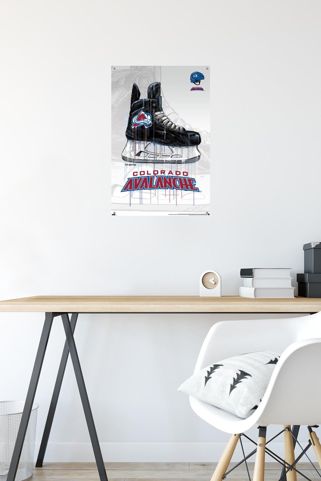 NHL Colorado Avalanche - Drip Skate 21 Wall Poster with Pushpins, 14.725" x 22.375"