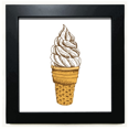 thumbnail image 1 of Conos de helado de crema de huevo de chocolate Mesa de pared con marco cuadrado negro, 1 of 4