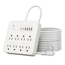 14-in-1 Power Strip with 8 Outlets & 6 USB Ports (4 USB-A   2 Type-C), 5.9ft Extension Cord, 2500W Surge Protector, Overload Protection, Wall Mountable for Home Office Desk Bedroom