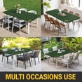 thumbnail image 5 of Dark Green Gold Floral Table Cloths for 6 Foot Rectangle Tables, Modern Abstract Art Spring Flowers Patio Waterproof Elastic Fitted Tablecloths, Washable Rectangular Table Cover for Camping, 5 of 8
