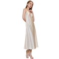 thumbnail image 4 of Women Satin Nightgown Silk Chemise Mini Slips V Neck Negligee Sleepwear with Adjustable Straps Gold XXL, 4 of 7