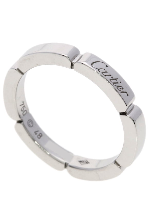Pre-Owned Cartier Maillon Panthre #48 Ring, 18K White Gold, Women's.
