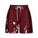 thumbnail image 3 of Mujeres Pantalones Cortos Ilustración de Verano Casual Encaje Hasta el Bolsillo Elástico, Pantalones Cortos Casuales para el Día Y el Ocio, 3 of 5