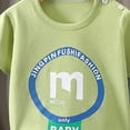 thumbnail image 5 of Nwiuh Toddler Newborn Baby Boy Outfit Short Sleeve Tops Pants Clothes Set Infant Boys Summer Winter 2PCS(Light Green, 18-24 Months), 5 of 5