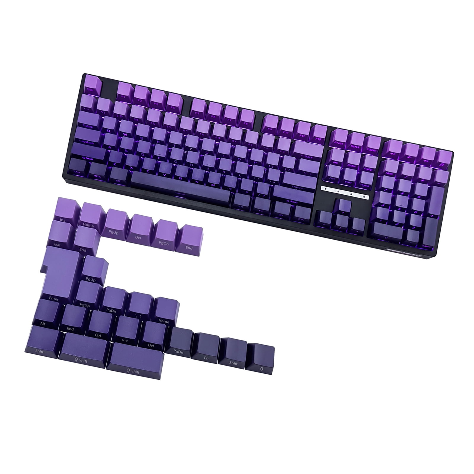 Purplee Gradients Original Height Keycaps 134Keys Shining Through Backlit keycapst for 60 80 61 64 68 75 Mechanical Keyboards