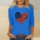 thumbnail image 2 of Camisetas de Manga Corta para las Mujeres Día de la Independencia Impreso Suelto Cuello Redondo Tee, Casual Y Blusas Festivas para las Mujeres Casual, 2 of 4