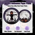 thumbnail image 2 of Waipfaru 200 PCS Halloween Party Supplies Paper Plates and Napkins Black Pumpkin Disposable Tableware for Party Decoration, 2 of 8