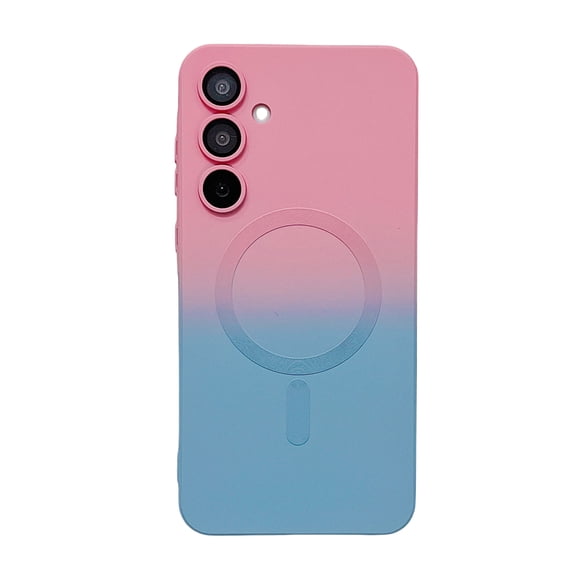 Dteck Magnetic Case for Samsung Galaxy A57 5G,Shockproof TPU Gradient Case Compatible with Mag Safe Lens Protector Back Cover for Samsung Galaxy A57 5G,Pink