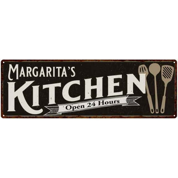 Margarita's Kitchen Sign Chic Wall Decor Gift Mom 6x18 106180014309