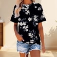thumbnail image 2 of MEICHEN Women's Fashionable Printed T Shirt Casual Round Neck Short Sleeved Blouse Summer Women's Top, 2 of 4
