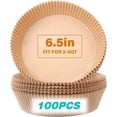 thumbnail image 1 of Qhou Doublures pour Friteuse à Air Chaud, 100 Pcs Papier Parchemin Rond, Accessoires de Cuisson Antiadhésifs pour Friteuse à Air, Poêle à Frire, Doublures Anti-Huile Jetables pour Friteuse à Air de 2-4 QT Cuisson Rôtissage Micro-Ondes (6.5 Po), 1 of 8