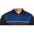 thumbnail image 2 of PGA Tour Men's Athletic Fit Geo Stripe Print Performance Golf Polo Shirt Black Size Small, 2 of 3