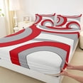 thumbnail image 3 of Homewish Abstract Stripes Boy Girl Full Size Sheets 4-Piece,Geometric Circle Breathable Bed Sheets,Vintage Aesthetic Lightweight Sheet Sets,Breathable Home Decor, 3 of 7