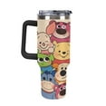 thumbnail image 3 of Winnie The Pooh Car Cup Tumbler with Handle Straw 40oz Cupholder Water Bottle Insulated Stainless Steel Cup, 3 of 8